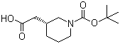 structure of CAS# 912940-89-7, (3R)-1-[(1,1-Dimethylethoxy)carbonyl]-3-piperidineacetic acid