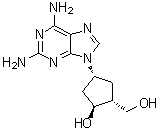 rel-(1R,2S,4R)-4-(2,6-Diamino-9H-purin-9-yl)-2-hydroxycyclopentanemethanol molecular structure (CAS 91296-15-0)