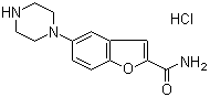 5-(1-Piperazinyl)-2-benzofurancarboxamide hydrochloride molecular structure (CAS 913730-87-7)