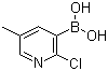 结构式 CAS# 913835-86-6, 2-氯-5-甲基吡啶-3-硼酸