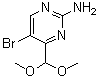 5-Bromo-4-(dimethoxymethyl)-2-pyrimidinamine molecular structure (CAS 914347-52-7)