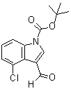 结构式 CAS# 914349-00-1, 4-氯-3-甲酰基-1H-吲哚-1-羧酸叔丁酯
