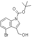 4-Bromo-3-(hydroxymethyl)-1H-indole-1-carboxylic acid 1,1-dimethylethyl ester molecular structure (CAS 914349-05-6)