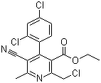 2-(Chloromethyl)-5-cyano-4-(2,4-dichlorophenyl)-6-methyl-3-pyridinecarboxylic acid ethyl ester molecular structure (CAS 915297-07-3)
