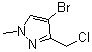 4-Bromo-3-(chloromethyl)-1-methyl-1H-pyrazole molecular structure (CAS 915707-66-3)