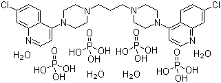 Piperaquine tetraphosphate tetrahydrate molecular structure (CAS 915967-82-7)