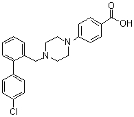 4-[4-(4'-Chlorobiphenyl-2-ylmethyl)piperazin-1-yl]benzoic acid molecular structure (CAS 916204-05-2)