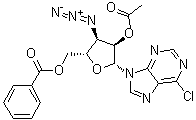 9-(2-O-Acetyl-3-azido-5-O-benzoyl-3-deoxy-beta-D-ribofuranosyl)-6-chloro-9H-purine molecular structure (CAS 917239-29-3)