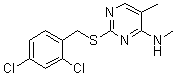 2-[[(2,4-Dichlorophenyl)methyl]thio]-N,5-dimethyl-4-pyrimidinamine molecular structure (CAS 91762-99-1)