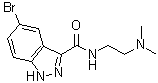 5-Bromo-N-[2-(dimethylamino)ethyl]-1H-indazole-3-carboxamide molecular structure (CAS 91766-59-5)