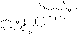 6-[4-[[(Benzylsulfonyl)amino]carbonyl]piperidin-1-yl]-5-cyano-2-methylnicotinic acid ethyl ester molecular structure (CAS 919351-41-0)