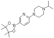 结构式 CAS# 919496-58-5, 1-(1-甲基乙基)-4-[5-(4,4,5,5-四甲基-1,3,2-二氧硼杂环戊烷-2-基)-2-吡啶基]哌嗪