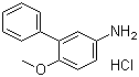 structure of CAS# 92028-21-2, 3-Phenyl-4-methoxyaniline hydrochloride;3-Phenyl-p-anisidine hydrochloride