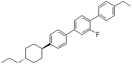 4-Ethyl-2'-fluoro-4''-(trans-4-propylcyclohexyl)-1,1':4',1''-terphenyl molecular structure (CAS 921605-46-1)