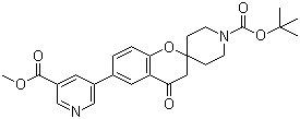 5-[1'-(tert-Butoxycarbonyl)-4-oxospiro[chroman-2,4'-piperidin]-6-yl]nicotinic acid methyl ester molecular structure (CAS 921760-67-0)