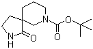 structure of CAS# 923009-50-1, 1-Oxo-2,7-diazaspiro[4.5]decane-7-carboxylic acid tert-butyl ester
