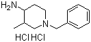 3-Methyl-1-(phenylmethyl)-4-piperidinamine dihydrochloride molecular structure (CAS 92309-62-1)