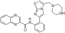 N-[2-[3-(1-Piperazinylmethyl)imidazo[2,1-b]thiazol-6-yl]phenyl]-2-quinoxalinecarboxamide molecular structure (CAS 925434-55-5)