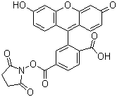 6-羧基荧光素琥珀酰亚胺酯分子结构 (CAS 92557-81-8)