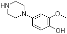 2-Methoxy-4-(piperazin-1-yl)phenol molecular structure (CAS 925889-93-6)