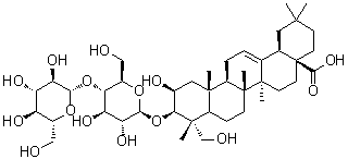 (2beta,3beta,4alpha)-3-[(4-O-beta-D-Glucopyranosyl-beta-D-glucopyranosyl)oxy]-2,23-dihydroxy-olean-12-en-28-oic acid molecular structure (CAS 92622-05-4)