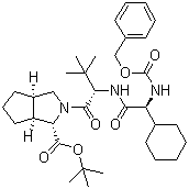 (1S,3aR,6aS)-2-[(2S)-2-[[(2S)-2-Cyclohexyl-2-[[(phenylmethoxy)carbonyl]amino]acetyl]amino]-3,3-dimethyl-1-oxobutyl]octahydrocyclopenta[c]pyrrole-1-carboxylic acid tert-butyl ester molecular structure (CAS 926276-17-7)