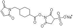 结构式 CAS# 92921-24-9, 4-(N-马来酰亚胺甲基)环己烷-1-羧酸磺酸基琥珀酰亚胺酯钠盐