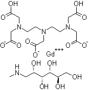 结构式 CAS# 92923-57-4, 钆喷酸单葡甲胺; 二乙烯三胺五醋酸钆单葡甲胺