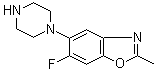 6-Fluoro-2-methyl-5-(1-piperazinyl)benzoxazole molecular structure (CAS 929885-16-5)