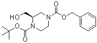 Benzyl 1-((tert-butoxy)carbonyl)-(2R)-2-(hydroxymethyl)piperazine-4-carboxylate molecular structure (CAS 930782-89-1)