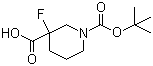 3-Fluoro-1,3-piperidinedicarboxylic acid 1-tert-butyl ester molecular structure (CAS 934342-39-9)