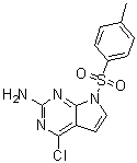 4-Chloro-7-[(4-methylphenyl)sulfonyl]-7H-pyrrolo[2,3-d]pyrimidin-2-amine molecular structure (CAS 934524-13-7)