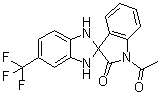 1'-Acetyl-1,3-dihydro-5-(trifluoromethyl)spiro[2H-benzimidazole-2,3'-[3H]indol]-2'(1'H)-one molecular structure (CAS 93500-62-0)