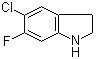 5-氯-6-氟-2,3-二氢-1H-吲哚分子结构 (CAS 935272-19-8)