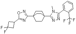 5-(3,3-Difluorocyclobutyl)-3-[4-[4-methyl-5-[2-(trifluoromethyl)phenyl]-4H-1,2,4-triazol-3-yl]bicyclo[2.2.2]oct-1-yl]-1,2,4-oxadiazole molecular structure (CAS 935273-79-3)