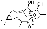 [1aR-(1aR*,2E,4aR*,6S*,7S*,7aS*,8S*,9Z,11aS*)]-1,1a,4a,5,6,7,7a,8,11,11a-Decahydro-4a,7,8-trihydroxy-9-(hydroxymethyl)-1,1,3,6-tetramethyl-4H-cyclopenta[a]cyclopropa[f]cycloundecen-4-one molecular structure (CAS 93551-00-9)