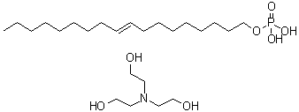 9-十八碳烯-1-醇磷酸氢酯三乙醇胺盐分子结构 (CAS 93839-08-8)