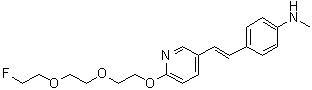 4-[(1E)-2-[6-[2-[2-(2-Fluoroethoxy)ethoxy]ethoxy]-3-pyridinyl]ethenyl]-N-methylbenzenamine molecular structure (CAS 938435-69-9)