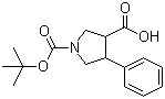 structure of CAS# 939757-89-8, 1-(tert-Butoxycarbonyl)-4-phenylpyrrolidine-3-carboxylic acid;4-Phenyl-1,3-pyrrolidinedicarboxylic acid 1-(tert-butyl) ester