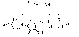 Cytidine 5'-(trihydrogen diphosphate), compd. with 2-aminoethanol (1:1), monosodium salt molecular structure (CAS 93980-55-3)