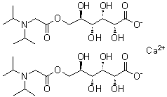 D-葡萄糖酸,6-(N,N-二(1-甲基乙基)甘氨酸)酯钙盐分子结构 (CAS 93981-19-2)