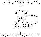 (OC-6-31)-Bis(dibutylcarbamodithioato-S,S')(morpholine-N4,O1)zinc molecular structure (CAS 93981-66-9)
