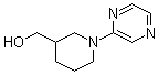 1-(2-吡嗪基)-3-哌啶甲醇分子结构 (CAS 939986-03-5)