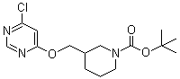 结构式 CAS# 939986-45-5, 3-[[(6-氯-4-嘧啶基)氧基]甲基]-1-哌啶甲酸叔丁酯