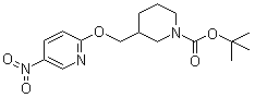 3-[[(5-硝基-2-吡啶基)氧基]甲基]-1-哌啶甲酸叔丁酯分子结构 (CAS 939986-61-5)