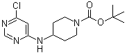 结构式 CAS# 939986-76-2, 4-[(6-氯-4-嘧啶基)氨基]-1-哌啶甲酸叔丁酯