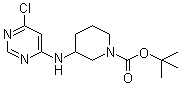 结构式 CAS# 939986-77-3, 3-[(6-氯-4-嘧啶基)氨基]-1-哌啶甲酸叔丁酯