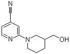结构式 CAS# 939986-86-4, 2-[3-(羟基甲基)-1-哌啶基]-4-氰基吡啶