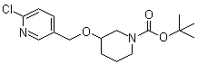 结构式 CAS# 939986-93-3, 3-[(6-氯-3-吡啶基)甲氧基]-1-哌啶甲酸叔丁酯