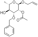 Allyl 2-O-acetyl-3-O-benzyl-alpha-L-rhamnopyranoside molecular structure (CAS 940274-20-4)